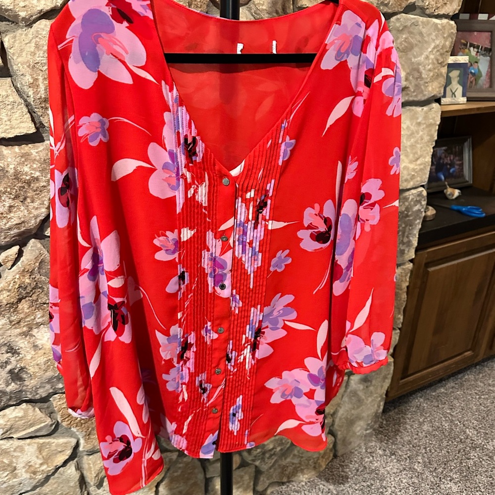 Vibrant Floral Women's Blouse